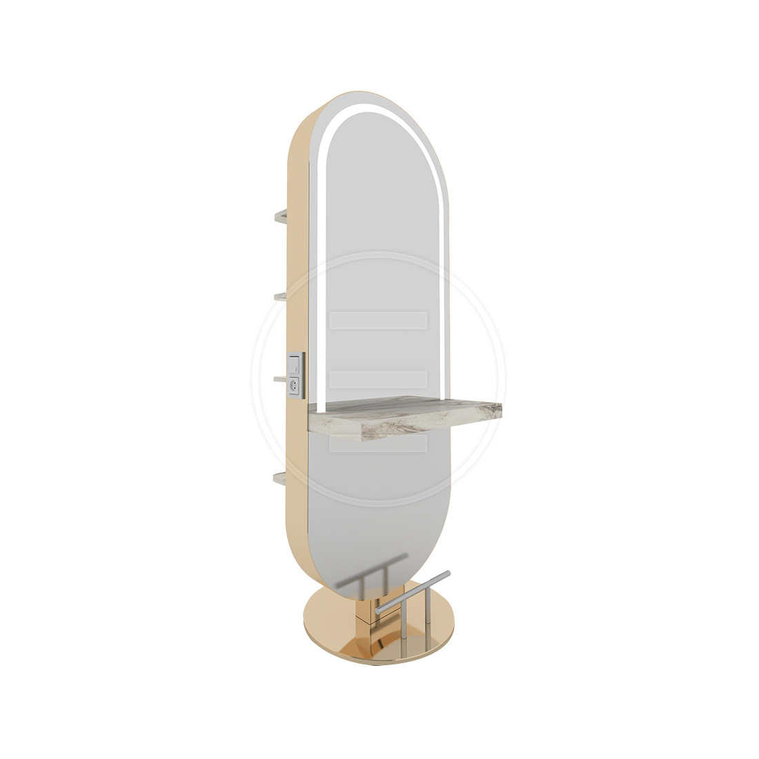 Kaptafel Glam Island With Shelf Gold