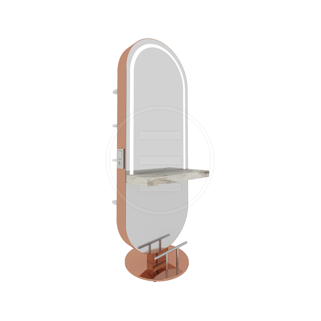 Kaptafel Glam Island With Shelf Rose