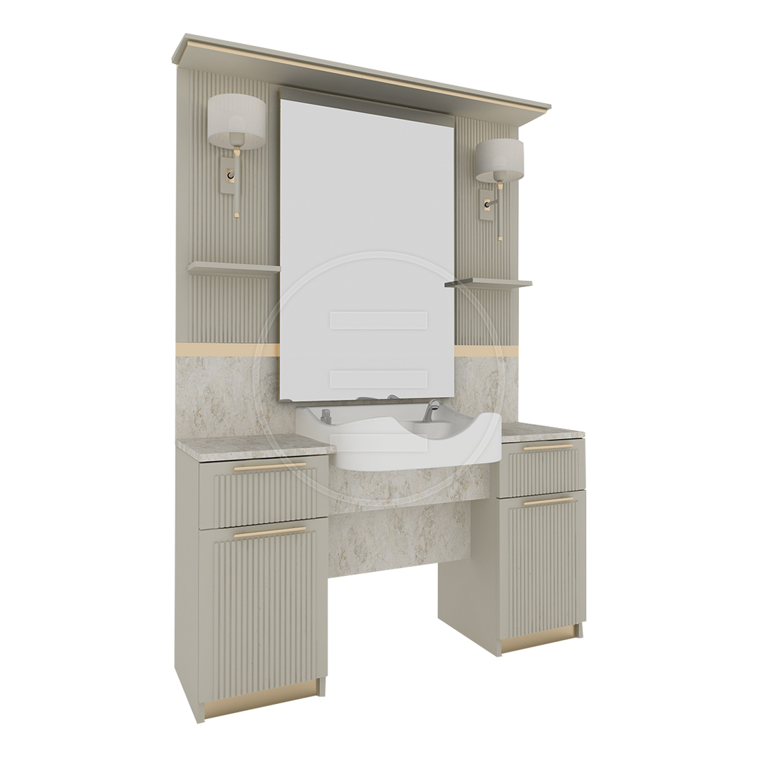 Barbier Unit Chaplin Met Wasbak